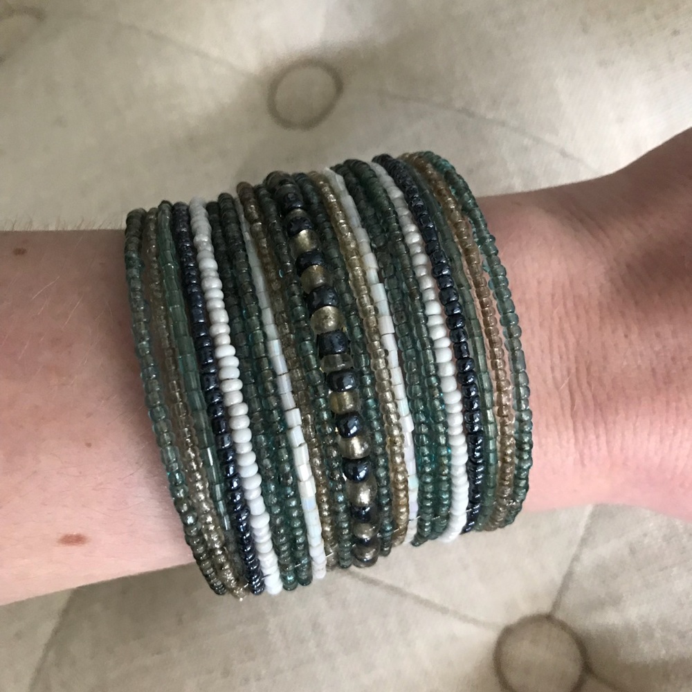 Beaded cuff bracelet